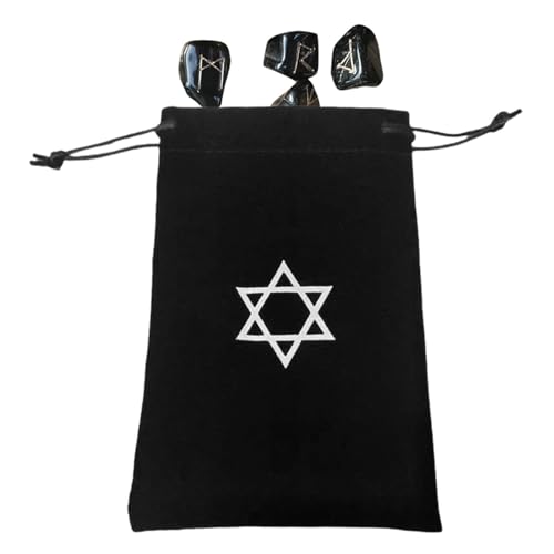 Aizuoni Tarot-Taschen mit Kordelzug,Hexagramm-Druck-Tarot-Würfel-Tasche Tarot-Tasche | Verdickte Tarot-Kartenwürfel-Aufbewahrungstasche Tarot-Deck-Kartenhalter-Tasche Wiederverwendbare von Aizuoni