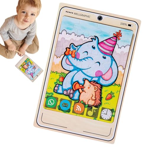 Aizuoni Tierpuzzles für Kinder, Handy-Puzzle | Lern-Handy-Puzzle - Lernspielzeug, Handy-Puzzle für Kinder ab 3 Jahren von Aizuoni