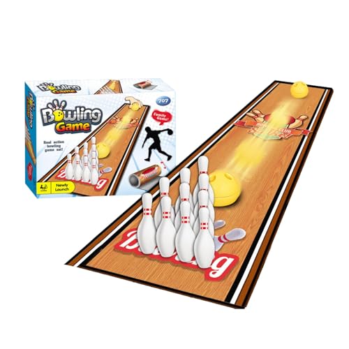 Aizuoni Tisch-Curling, Tisch-Bowling | Kleine Tisch-Bowlingkugel | Lernfähiges Tisch-Golfspiel für Zuhause, kleines tragbares Tisch-Bowlingspiel für Kinder von Aizuoni