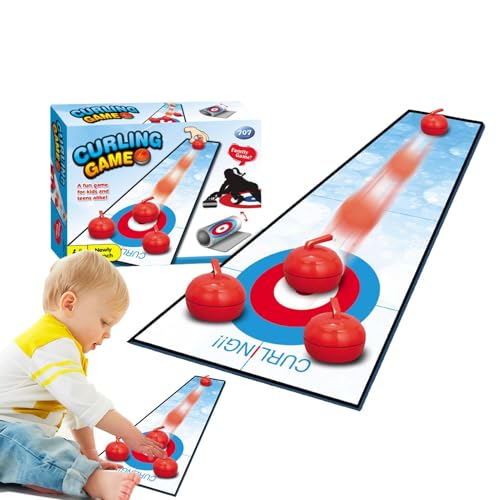 Aizuoni Tisch-Curling-Spiel,Tisch-Curling - Kleines Tabletop-Golfspiel,Lernfähiges Tisch-Golfspiel für Zuhause, kleines tragbares Tisch-Bowlingspiel für Kinder von Aizuoni