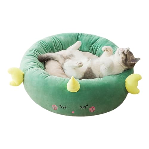 Aizuoni Weiches rundes Haustierbett, Plüsch-Haustierbett - Bequemes Kätzchennest, Flauschiges Welpenbett - Donut Cuddler Wärmendes, gemütliches, weiches, rundes Bett für Katzen, Kaninchen und kleine von Aizuoni