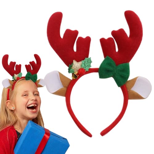 Aizuoni Weihnachtsgeweih-Haarband, Geweih-Stirnbänder für Kinder | Geweih-Design, Weihnachts-Stirnband, Haarband - Modisches Haarband, Winterurlaub-Szenen-Requisiten für dünnes, dickes Haar für von Aizuoni