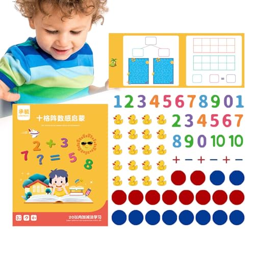 Aizuoni Zehn Rahmen für das Klassenzimmer, magnetisches Zehn-Rahmen-Set | Mathe manipulatives Zehn-Rahmen-Spielzeug - Buntes Homeschool-Zubehör, Mathe-Zählspiele für Kindergarten, von Aizuoni