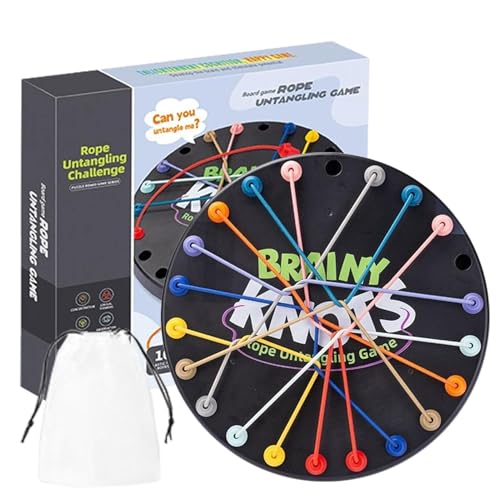 Brainy Knots Rope Untangling Strategie-Brettspiel, Logik Spiele, Spiel Zum Löse Zum Lösen Von Seilen, Seilknoten Entwirren Stapelsortierspielzeug - Brain Teaser Puzzle, Rope Knots Untangle Brettspiel von Aizuoni