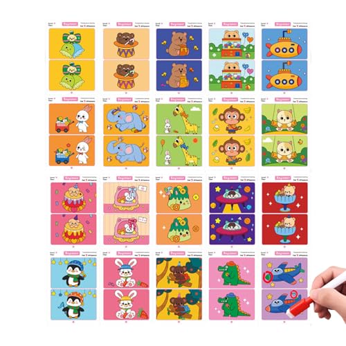 Kleinkinder Zuordnungsspiel | Interaktive Fehlersuchkarten - Unterschiede Finden Spiel Mit Konzentrationstraining Lernspielzeug Kleinkinder Zuordnungsspiel | Interaktive Fehlersuchkarten - Unterschiede Finden Spiel Mit Konzentrationstraining Lernspielzeug von Aizuoni