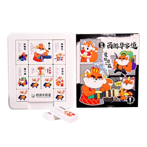 Magnetes Schieber -Puzzle für Kinder, Schieber -Puzzlespielzeug, Huarong Road Jigsaw Rätsel Set, Tragbare Roadtrip -Aktivitäten, frühes Erziehungslernwerkzeug für Zuhause, Schule von Aizuoni