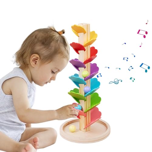 Regenbogen-Musikalischer Baum, Holzkugel-Tropfenspielzeug, Bunter Musikbaum,Pädagogische Bausteine, Multifunktionales Sicherheits-Spielzeug Für Kindergarten, Mädchen, von Aizuoni