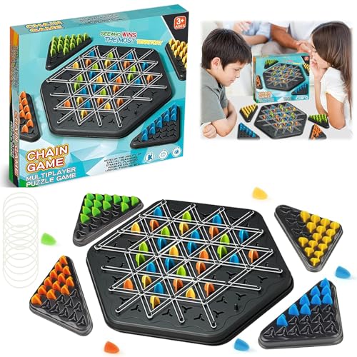 Triggle Spiel, Triggle Brettspiel, Triggle Spiel Gummibänder, Kettendreieck Schachspiel, Interaktives Steckspiel, Brettspiel Familien Spiele von Ajkeoo