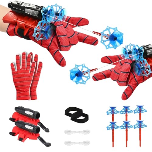 Ajuanbazha 2 Set Super Spider Launcher, Launcher Handschuh, Spider Web Shooter, Handgelenk Spielzeug Set, EIN Geschenk für Fans von Ajuanbazha