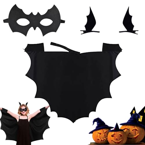 Ajuanbazha Halloween Kostüm Kinder Fledermaus, Vampir Kostüm Kinder Fledermaus, Fledermaus Cape, Fledermausflügel Vampir, Fledermaus KostüM Kinder füR Halloween Cosplay Party für Kinder (120) von Ajuanbazha