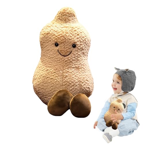 Ajuanbazha Peanut Plush Toy, Smiling Peanut Plush Toy, Soft Stuffed Doll Smile Face Groundnut Plushies, Amuseable Groundnut with Legs Stuffed (15CM) von Ajuanbazha