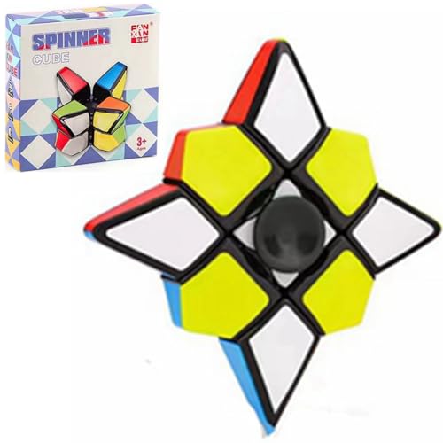 Star Fidget Cube Spinner 2 in 1, 1x3x3 Magic Speed Cube für Erwachsene, Jugendliche und Kinder - tragbar, leicht, Schreibtischspielzeug, Puzzle-Würfel von Ajuhnicyn