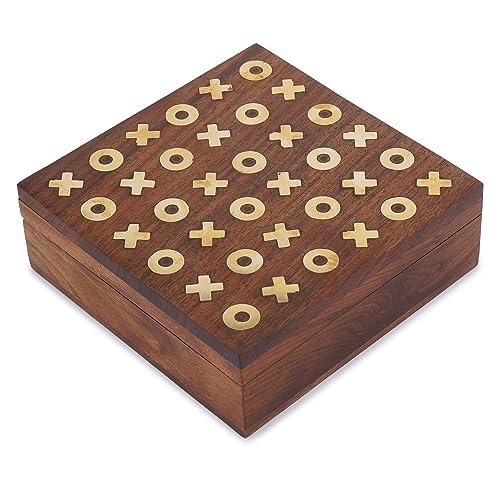 Ajuny Tic Tac Toe Brettspiele mit dekorativer Aufbewahrungs Box Holz und Messingeinlagen ideal für Kinder und Erwachsene Spiel für Couchtisch, Nacht, Familie, Outdoor-Reisen, einzigartige Geschenke Ajuny Tic Tac Toe Brettspiele mit dekorativer Aufbewahrungs Box Holz und Messingeinlagen ideal für Kinder und Erwachsene Spiel für Couchtisch, Nacht, Familie, Outdoor-Reisen, einzigartige Geschenke von Ajuny