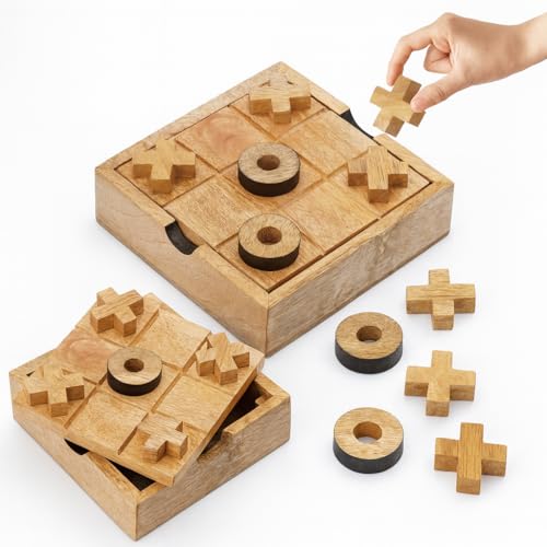 Ajuny Tic Tac Toe Klassische Brettspiele für Kinder und Erwachsene mit Dekorativer Aufbewahrungsbox aus Holz Bauernhaus Couchtisch Wohnzimmer Schreibtisch Dekor Familiennacht Geschenke - 5.5 Zoll Ajuny Tic Tac Toe Klassische Brettspiele für Kinder und Erwachsene mit Dekorativer Aufbewahrungsbox aus Holz Bauernhaus Couchtisch Wohnzimmer Schreibtisch Dekor Familiennacht Geschenke - 5.5 Zoll von Ajuny