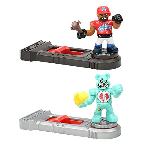 Akedo 14256 EA Ultimative Arcade-Krieger gegen Pack Slam Granders gegen Shreddy Bear Mini-Actionfiguren Ready, Fight, Split Strike, Mehrfarbig, S von Akedo