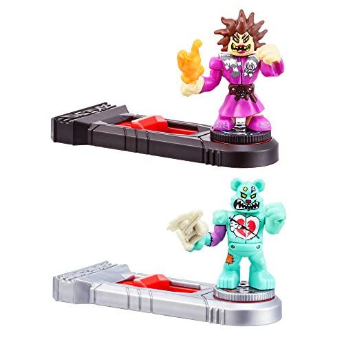 Akedo 14267 Ultimate Arcade Warriors Versus Pack Epic SHREDDY VS Madame FURBALL Mini Battling Action Figures Ready, Fight, Split Strike von Akedo