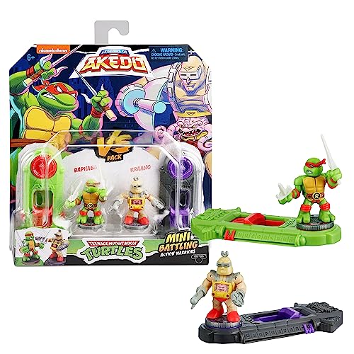 Akedo 15245 TMNT Legends of Teenage Mutant Ninja-Turtles Mini Battling Warriors Versus Pack Raphael Vs Krang, Mehrfarbig, S von Akedo