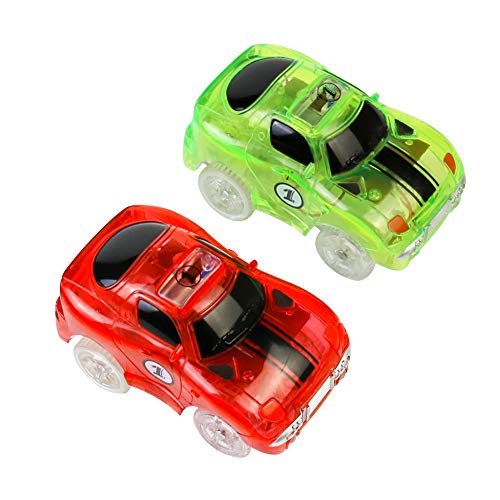 2 LED Race Cars Spielzeug Glow in the Dark für Kinder 3 4 5 6 7 8, MEHRWEG (2 Autos) von Akokie