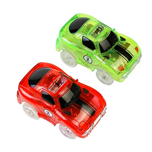 2 LED Race Cars Spielzeug Glow in The Dark für Kinder 3 4 5 6 7 8, MEHRWEG (2 Autos) von Akokie