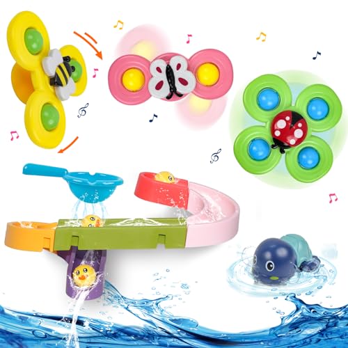 Akosuntoys Badespielzeug Baby Ab 1 2 3 Jahr,Badewannenspielzeug ab 1 2 Jahr Weihnachten Geschenk Kinder Wasserspielzeug Kinder Saugnapf Baby Spielzeug ab 1-5 Jahr Geschenk Junge MäDchen 1-3 Jahre von Akosuntoys