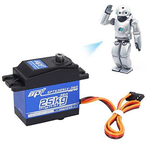 Akozon 1500 μs 330 Hz 360, SPT5525LV 360 SPT5325LV 360 Kontinuierliche Digitale Kontinuierliche Rotation Automodellzubehör 25 Kg Digitaler Servo-RC-Roboter von Akozon