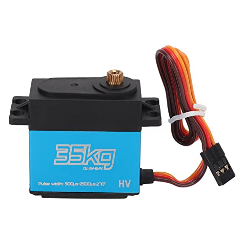 Akozon 35 Kg Kernloses Motorservo, Edelstahl-Metallgetriebe-Digitalservo, Wasserdicht für 1/8 1/10 1/12 Ferngesteuerte Autos, Hochleistungs-RC-Car-Motorservo, Langlebig von Akozon