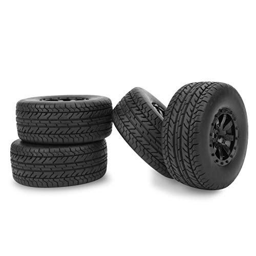 Akozon 4 Stück Premium-Qualität RC Short Course Truck Reifen Rad RC-Zubehör, Perfekt Passend für 1/10 Slash – RC-Reifen mit Hoher Verschleißfestigkeit und Außergewöhnlicher von Akozon