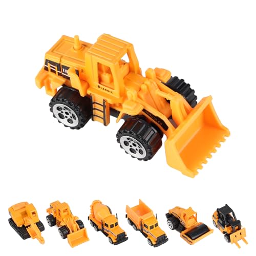 Akozon 6-teiliges Miniatur-Technikfahrzeug-Set, Spielzeugauto-LKW-Modelle aus Legierung und Kunststoff Im Maßstab 1:64 für, Lehrreiches und Unterhaltsames Geschenk von Akozon