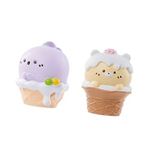 Akozon Eiscreme-Dekorationen, Eiscreme-Spielzeug-Blindbox, Verarbeitete Geschenke, Zartes Harz für Festivals (2PCS) von Akozon