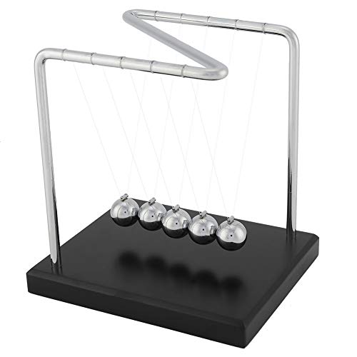 Akozon Newton's Cradle Balance Ball mit Schwarzem Holzsockel – Premium Lackiertes Holz-Schreibtischspielzeug für Psychologie- und Wissenschaftsbegeisterte – Großes, von Akozon