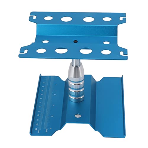 Akozon Präzisionsschweiß-Reparaturstation mit Drehbarer RC-Car-Wartungswerkbank und Stützhalterung aus Aluminiumlegierung für 1/8, 1/10 Geländefahrzeuge und Drohnen (Blue) von Akozon