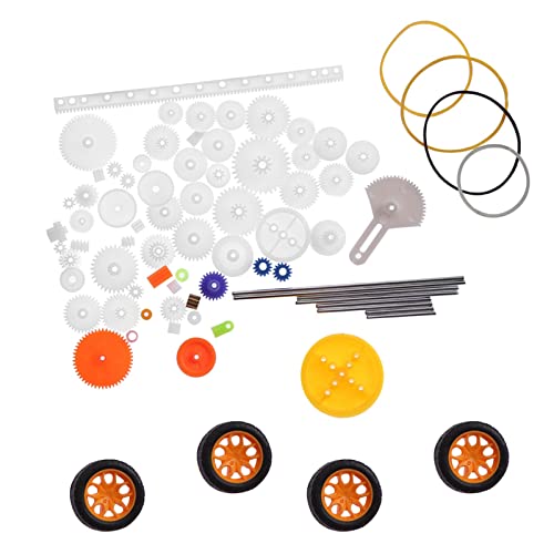 Akozon Projektausrüstung: 78-teiliges Kunststoffzahnrad-Riemenscheiben-Schneckengetriebe-Set, Ideal für Maschinenbau und Modellbau, Multifunktionales Zubehör von Akozon