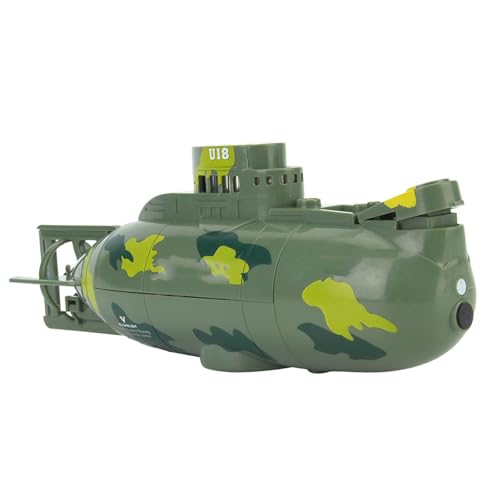 Akozon RC Mini-U-Boot-Spielzeugmodell – 6-Kanal-Simulation, Militär-U-Boot-Bausatz mit Verbesserter Infrarot-Signalstabilität (Green) von Akozon