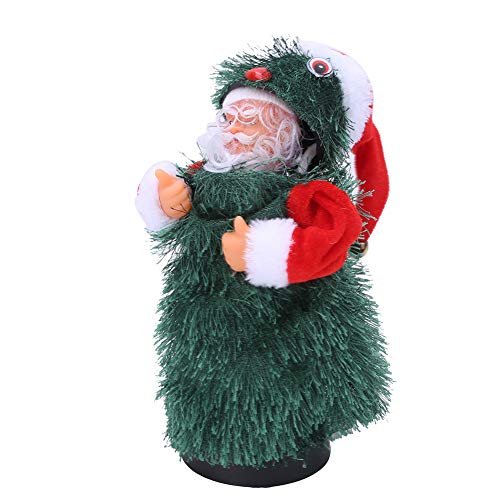 Tanzende Weihnachtsmann-Puppe, 30 cm, Entzückende Baumartige Weihnachts-Elektromusik, Tanzende Weihnachtsmann-Puppe, Dekoration für die Feiertage (offener Baum) von Akozon