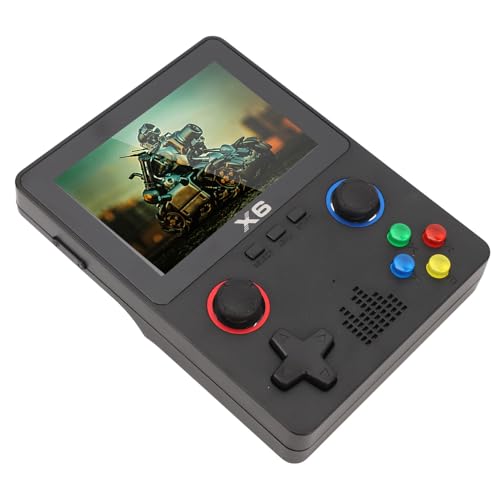 Akozon Tragbare Dual-Player-Handspielkonsole mit Dua-Stick, 3,5-Zoll-HD-IPS-Farbdisplay, 2000-mAh-Akku für Erweitertes Gaming und FreizeitunterhaltungOptimiert (Black) von Akozon