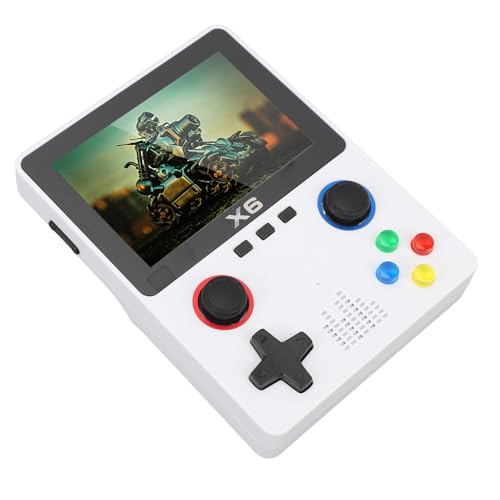 Akozon Tragbare Dual-Player-Handspielkonsole mit Dua-Stick, 3,5-Zoll-HD-IPS-Farbdisplay, 2000-mAh-Akku für Erweitertes Gaming und FreizeitunterhaltungOptimiert (White) von Akozon