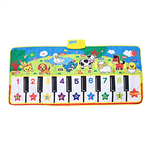 Akozon Tragbare Musikklaviermatte für - Interaktive Keyboard -Spielmatte mit Animal Sounds & Lights Early Education Toy für Säuglinge und Kleinkinder Akozon Tragbare Musikklaviermatte für - Interaktive Keyboard -Spielmatte mit Animal Sounds & Lights Early Education Toy für Säuglinge und Kleinkinder von Akozon
