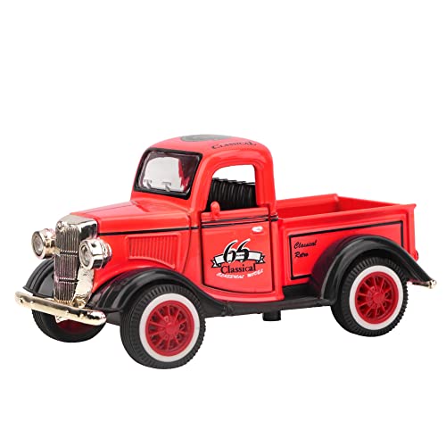 Spielzeug für LKW, Alloy Pullover Back Car Toy Pickup Truck Model Diecast Pickup Miniatur Auto Simulation Legierung mit Sound und Licht für Puppenhaus, Dekoration, für Kinder von Akozon