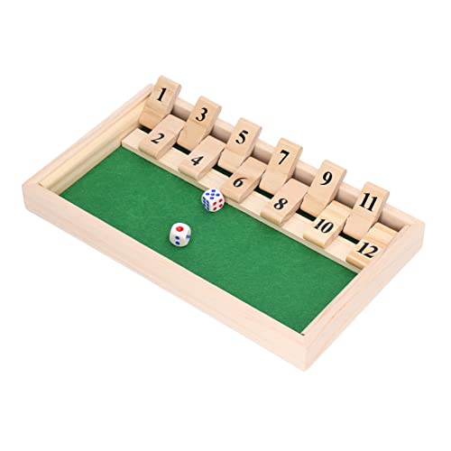 Würfel-Brettspiel – Tragbares, Lustiges Holz-Flip-Spiel mit 12 Zahlen für Bars, KTV und Teehäuser von Akozon