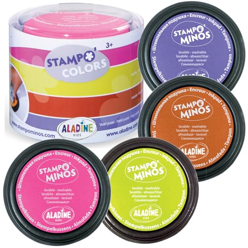 HCM Kinzel GmbH 85152 ALADINE 85152-Stampo Colors Festival, 4 Stempelkissen, violett/pink/grün/braun, X-Large von Aladine