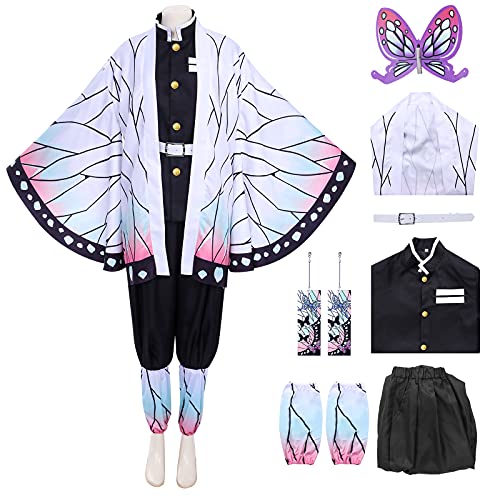 Alaiyaky Shinobu Cosplay Kostüm, Demon Slayer Kochou Shinobu Kimono Outfit für Kinder Anime Cosplay Halloween Party Kostüme für Frauen (Large, Cosplay4) von Alaiyaky