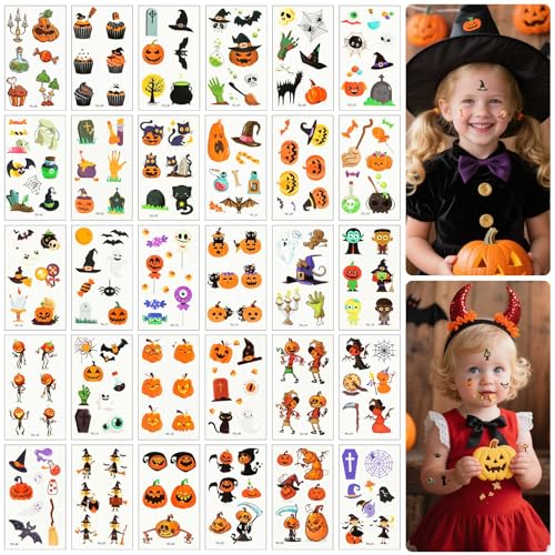 Alaoo 30 Blatt Halloween Sticker Aufkleber für Kinder,Halloween Tattoos Kinder,Kürbis Hexe Fledermaus Kindertattoos Aufkleber Gesicht für Deko Kinderparty Mitgebsel,Halloween Kinder Kostüme Zubehör,A Alaoo 30 Blatt Halloween Sticker Aufkleber für Kinder,Halloween Tattoos Kinder,Kürbis Hexe Fledermaus Kindertattoos Aufkleber Gesicht für Deko Kinderparty Mitgebsel,Halloween Kinder Kostüme Zubehör,A von Alaoo