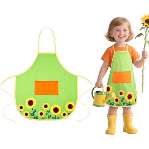 Alaoo Gärtnerschürze Kinder, Grillschürze, Grün Gärtnerin Kostüm mit Sonnenblumen, Unisex Design für Karneval und Mottopartys Alaoo Gärtnerschürze Kinder, Grillschürze, Grün Gärtnerin Kostüm mit Sonnenblumen, Unisex Design für Karneval und Mottopartys von Alaoo