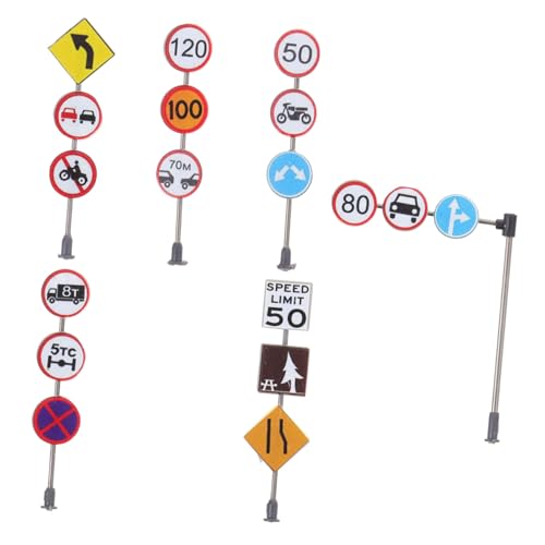 1 Satz 6 STK Sandtisch DIY Dekoration Verkehrszeichen Kinder Spielset Outdoor-tischdekoration Straßenschild Kinderspielzeug Ampelmodell Spielzeug Türdekoration Ampelzeichen Plastik Alasum von Alasum