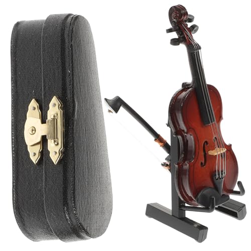 1 Satz Geigenmodell Mini-Geige Musikspielzeug Miniaturgehäuse Die Kleinste Geige Der Welt Mini-instrumentenschmuck Musikinstrument Miniatur Mini-Gitarre Miniaturgeigenschmuck Linde Alasum von Alasum