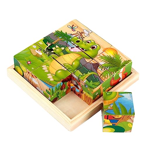 1 Satz Puzzlebrett für Kinder Spielzeug für Babys Kinderpuzzle Kinder spielset Spielzeug für Kleinkinder Kinder holzpuzzle holzbauklötze Kinder rätseln Cartoon-Puzzle Hölzern Alasum von Alasum