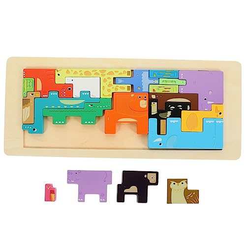 1 Satz Tierisches Dreidimensionales Puzzle Lernspielzeug Für Kleinkinder Kognitionsspielzeug Tier-Puzzle-Spiele Intelligentes Kleinkindspielzeug Interaktive Rätsel Holz Alasum von Alasum