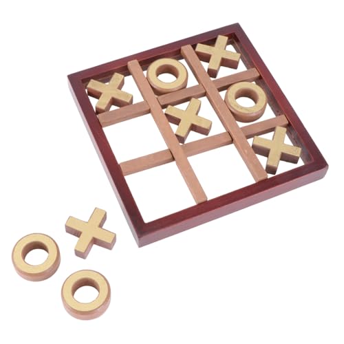 1 Satz Xo Schach Schachbrettspiel Spielzeug Kinderspielzeug Pädagogisches Spielzeug Strategie-brettspiel Zehenspielzeug Spielspielzeug Für Spieler Brown Hölzern Alasum von Alasum