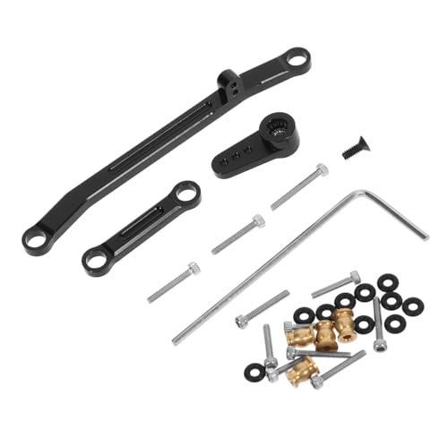 1 Satz ferngesteuerte Autolenksäule Zubehör für ferngesteuerte Automodelle Fernauto-Reparaturteil Ferngesteuertes Auto Zubehör RC Auto Ersatzteile 1/12 Lenkstange RC-Teile Black Alasum von Alasum