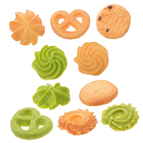 10St Simulierte Cookies Schokoladenkuchen Schokoladenkekse Puppenhausverzierung Mini-Keks-Ornamente künstliche Cookies-Modelle realistischer gefälschter Keks Cookie-Modell PVC Alasum von Alasum